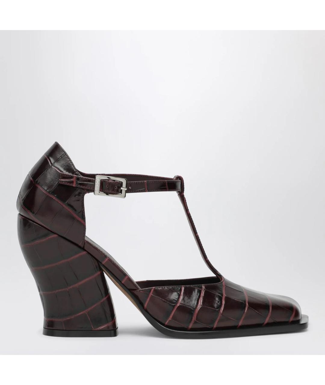 LOEWE Бордовые кожаные туфли, фото 3