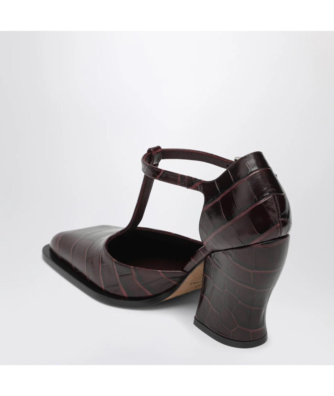 LOEWE Бордовые кожаные туфли, фото 2