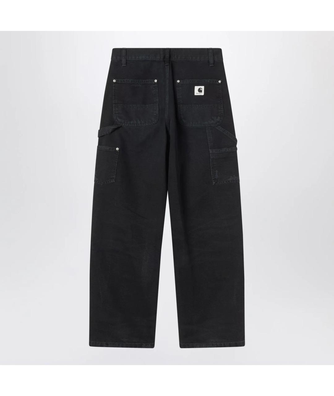 CARHARTT WIP Черные хлопковые прямые брюки, фото 2