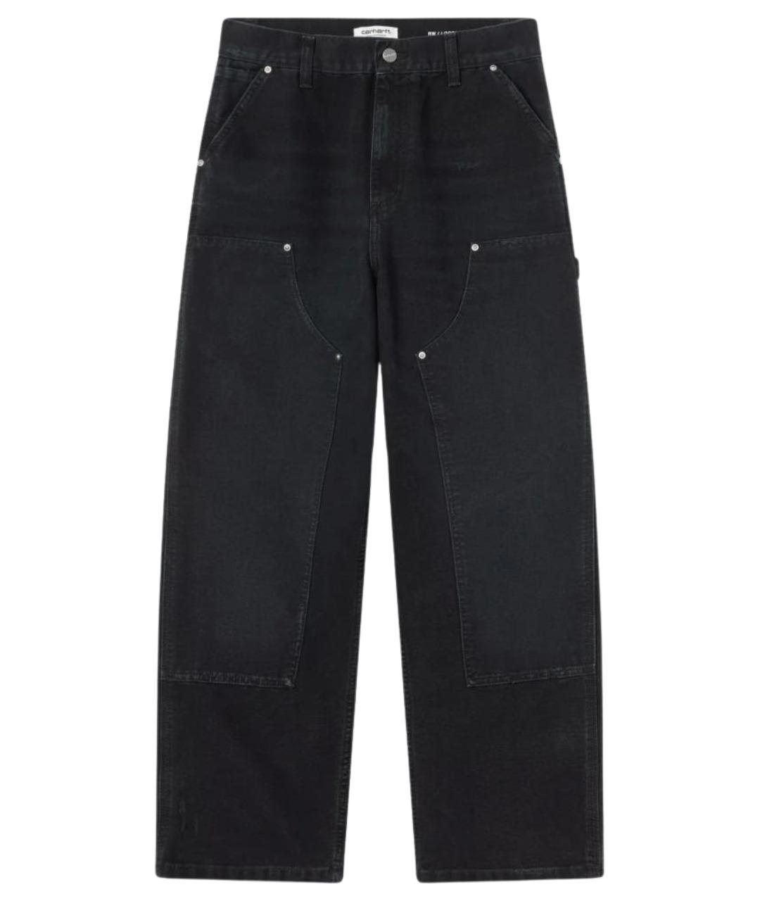 CARHARTT WIP Черные хлопковые прямые брюки, фото 1