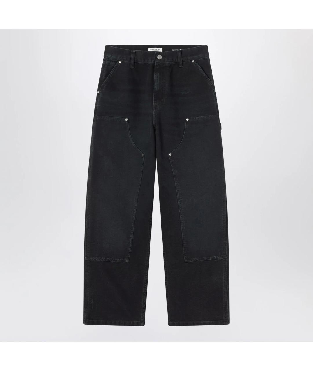 CARHARTT WIP Черные хлопковые прямые брюки, фото 3