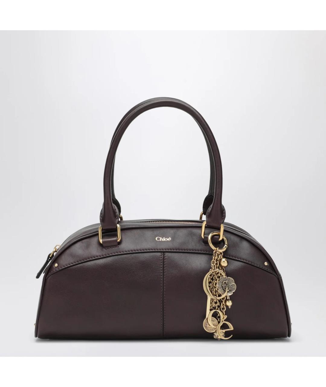 CHLOE Бордовая кожаная сумка тоут, фото 3