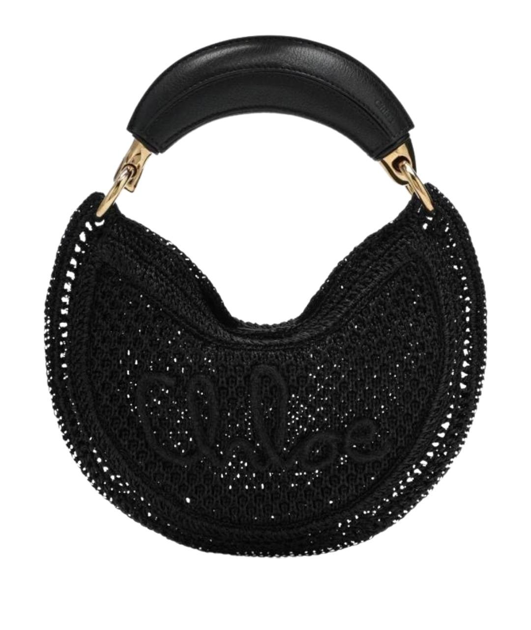 CHLOE Черная пелетеная сумка с короткими ручками, фото 1