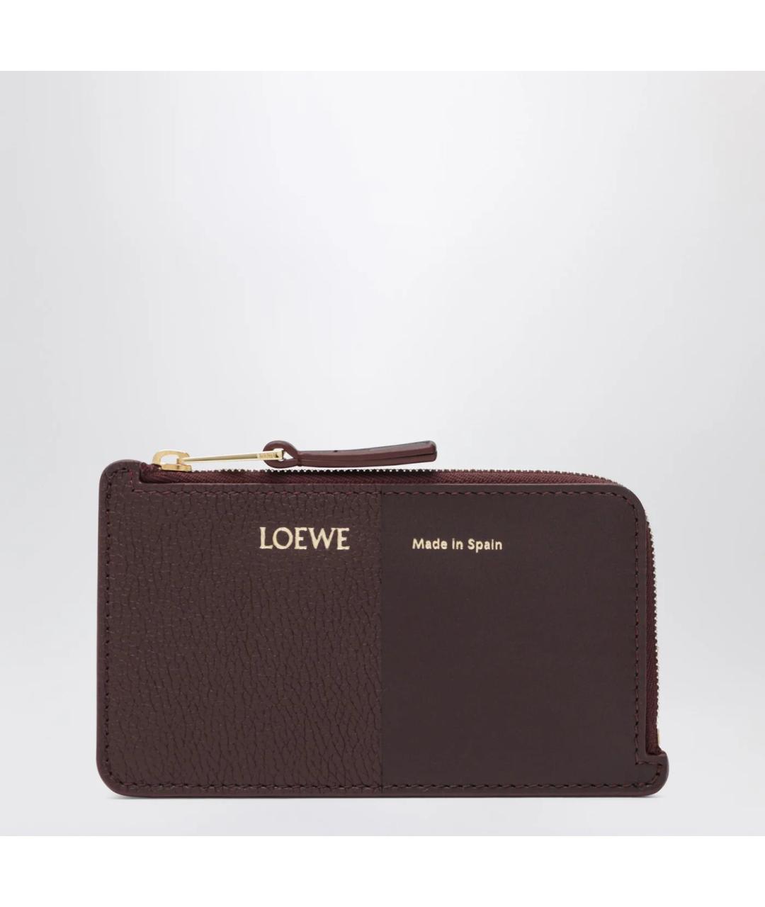 LOEWE Бордовый кожаный кардхолдер, фото 3
