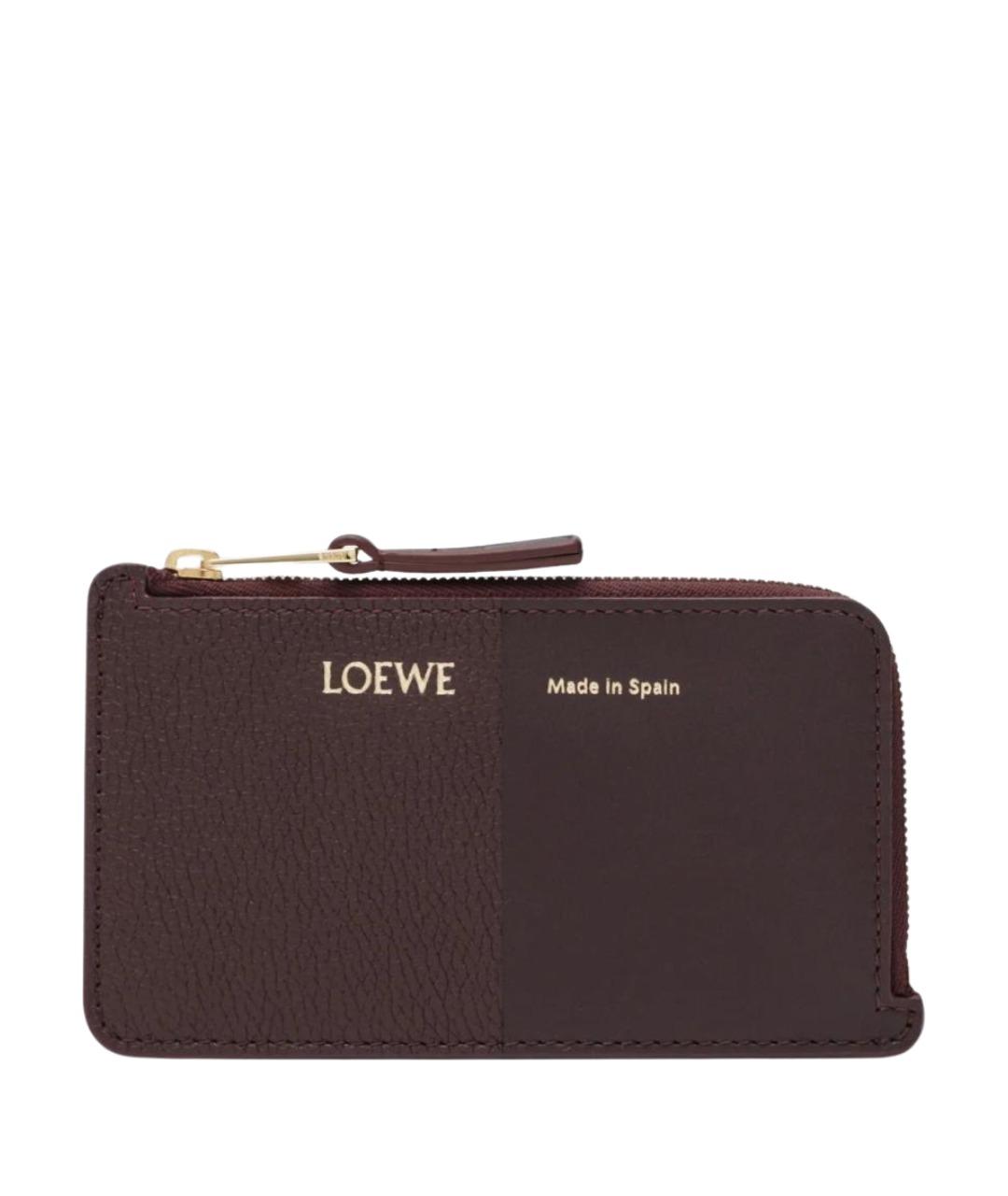 LOEWE Бордовый кожаный кардхолдер, фото 1
