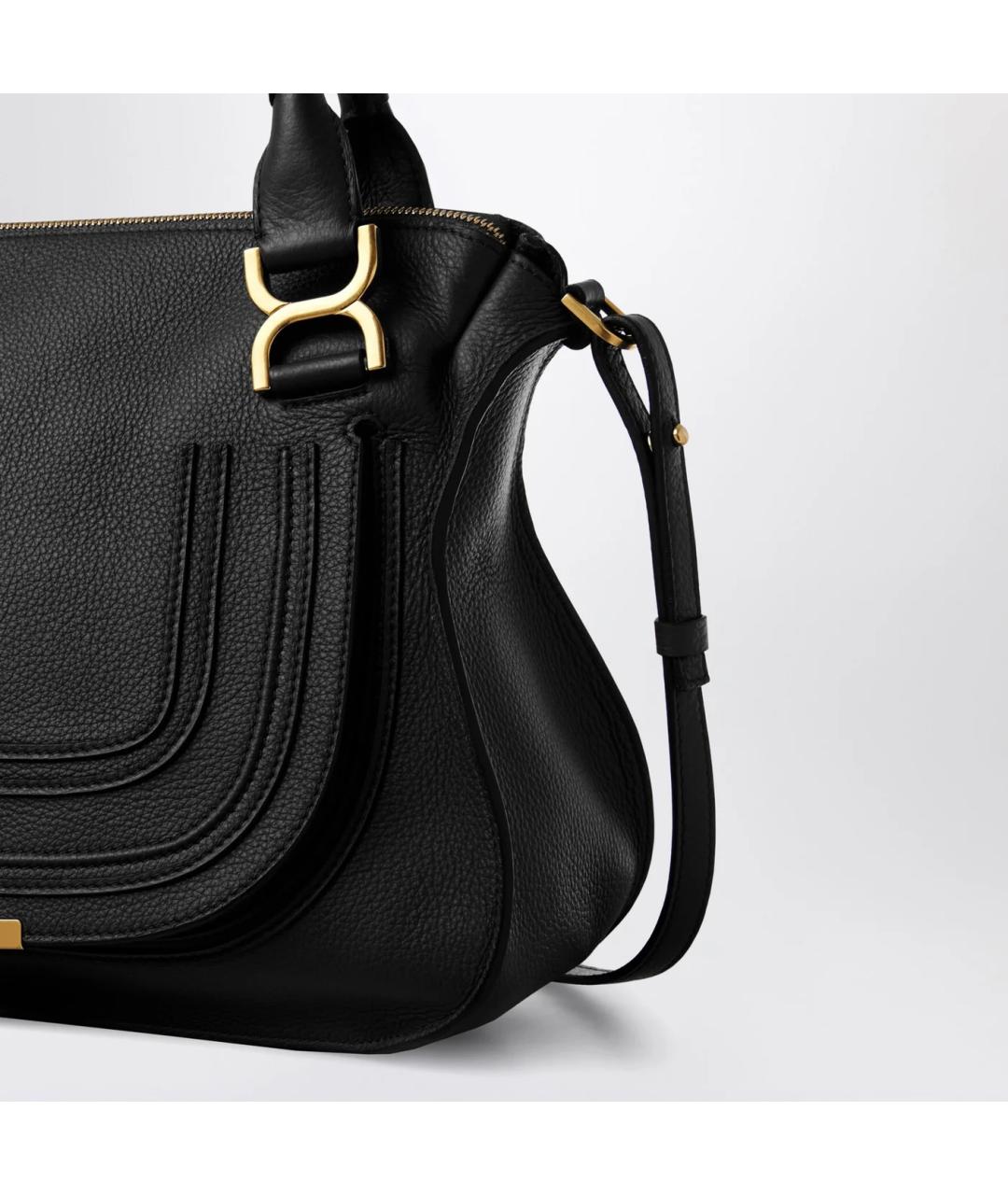 CHLOE Черная кожаная сумка тоут, фото 2