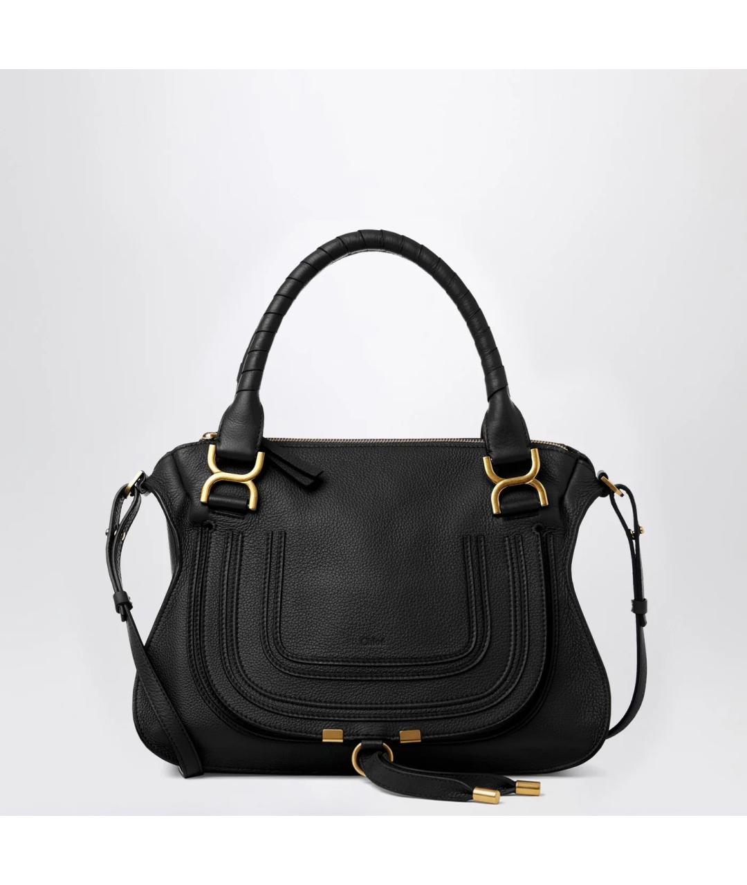 CHLOE Черная кожаная сумка тоут, фото 3