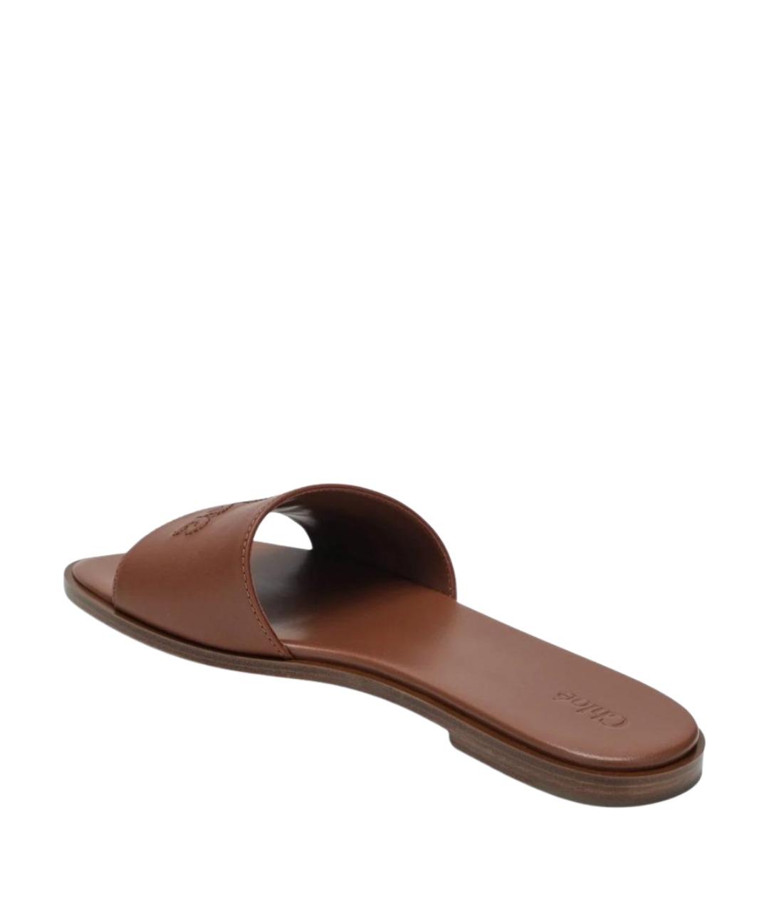 CHLOE Коричневые кожаные сандалии, фото 2