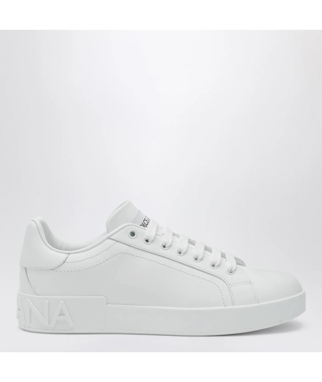 DOLCE&GABBANA Белые кожаные кроссовки, фото 3