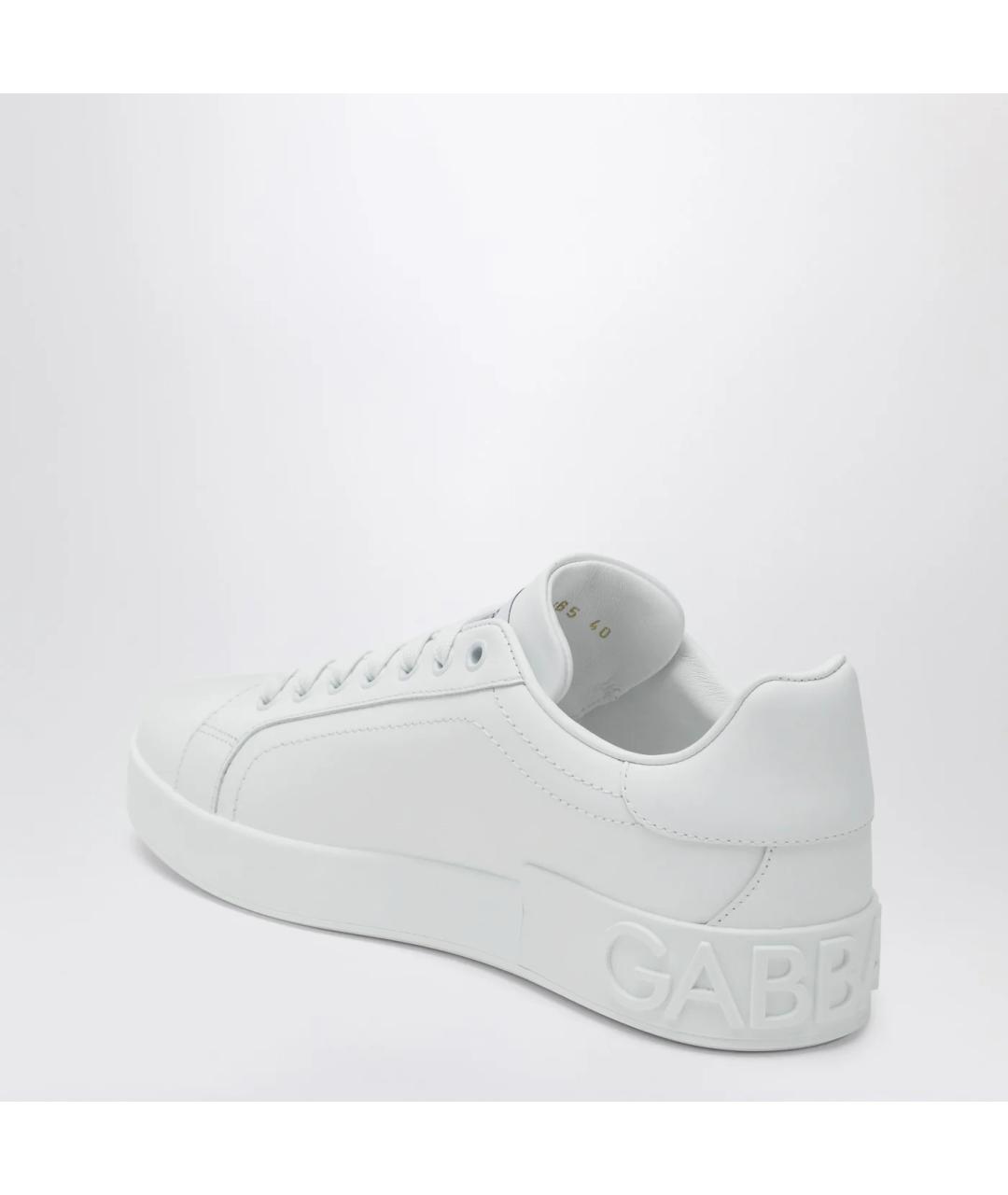 DOLCE&GABBANA Белые кожаные кроссовки, фото 2