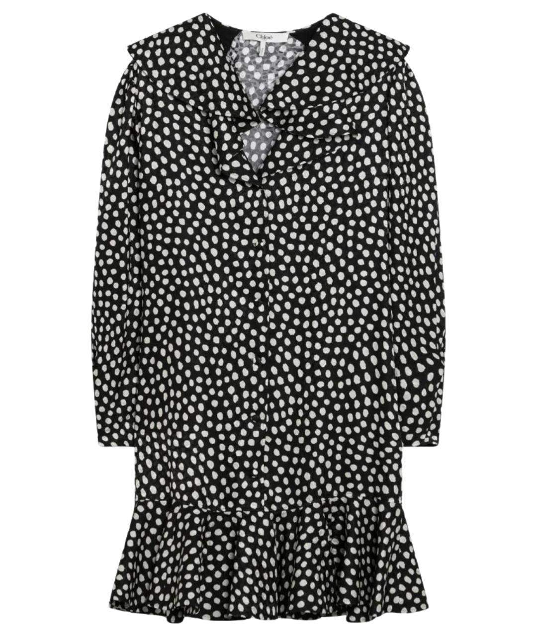 CHLOE Черное шелковое повседневное платье, фото 1