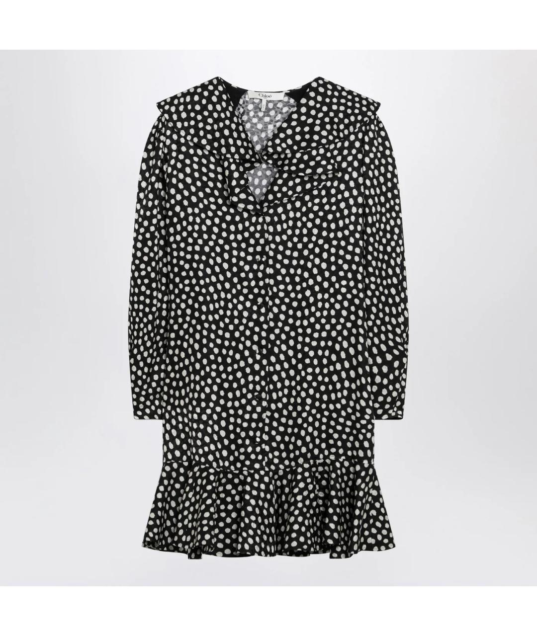 CHLOE Черное шелковое повседневное платье, фото 3