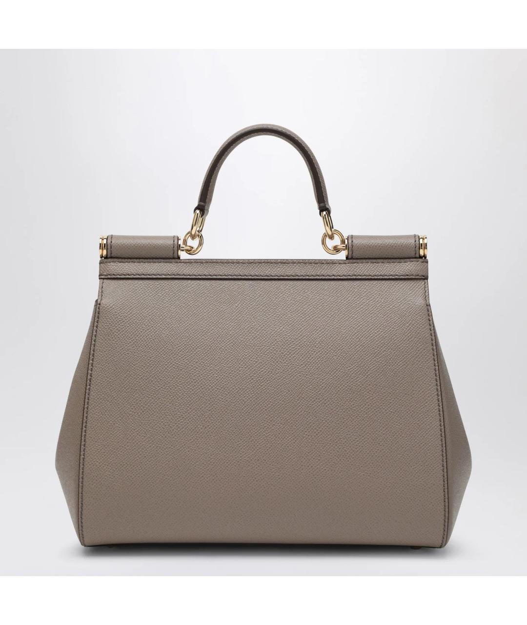 DOLCE&GABBANA Бежевая кожаная сумка тоут, фото 2