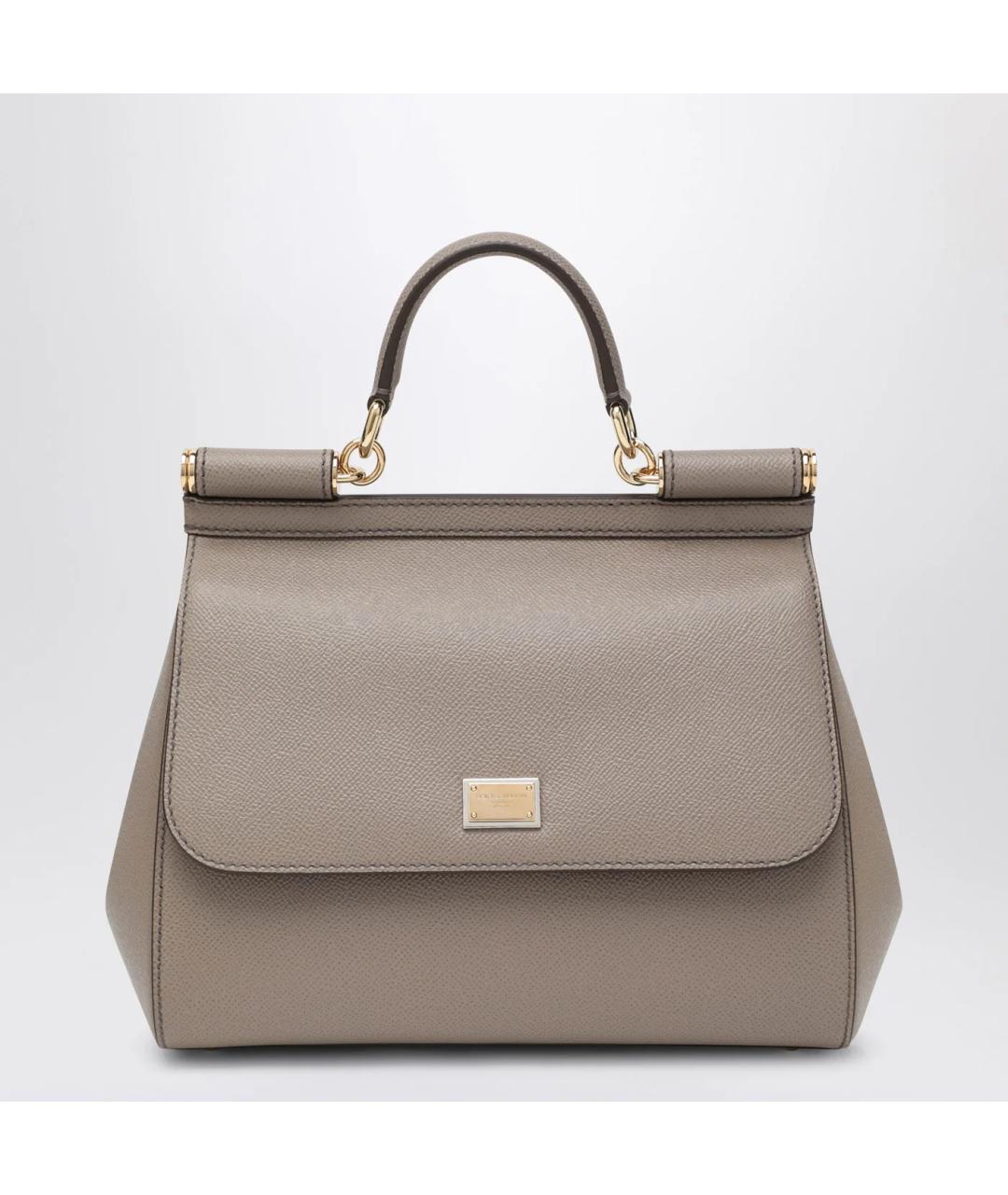 DOLCE&GABBANA Бежевая кожаная сумка тоут, фото 3