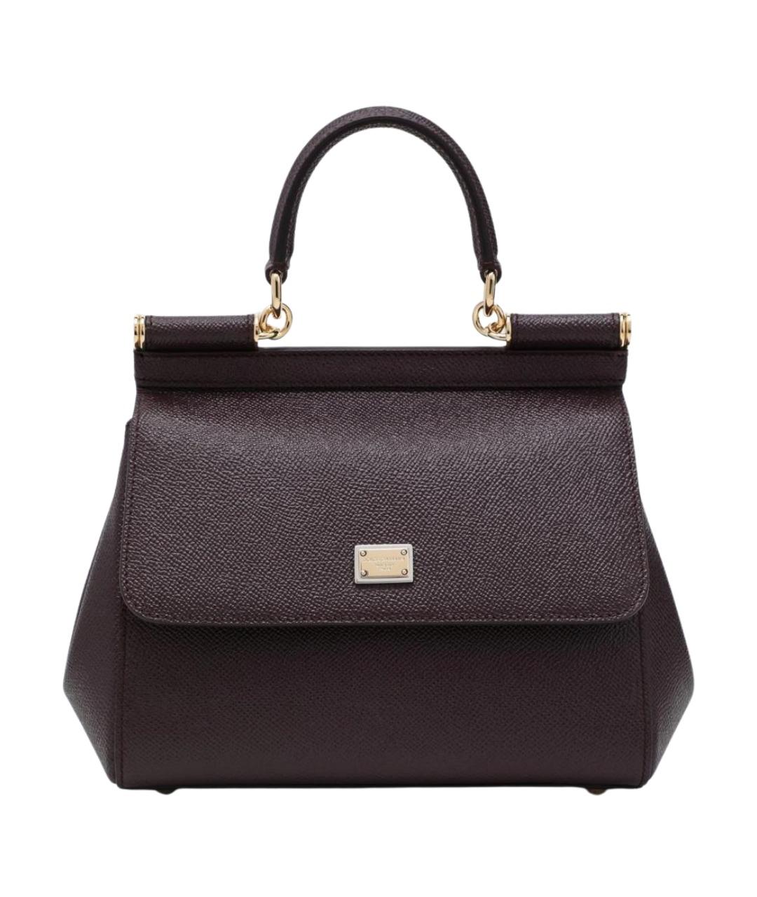 DOLCE&GABBANA Бордовая кожаная сумка тоут, фото 1