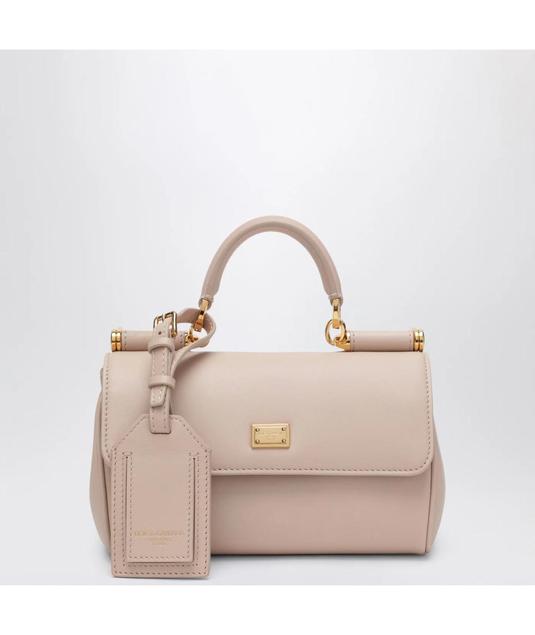 DOLCE&GABBANA Розовая кожаная сумка тоут, фото 3