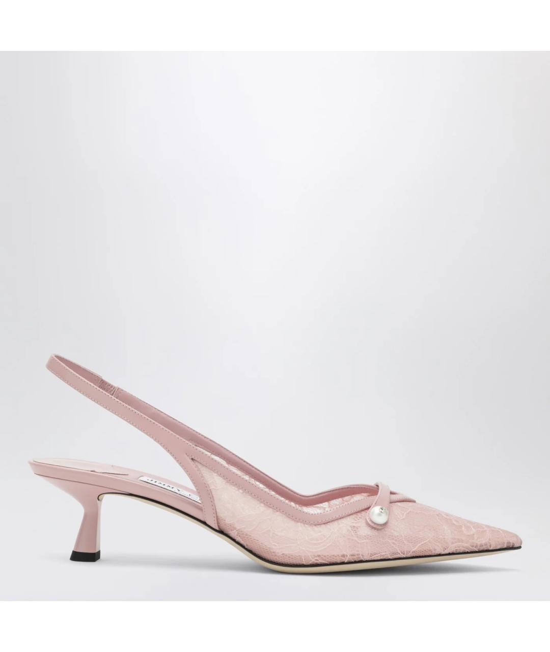 JIMMY CHOO Розовые текстильные туфли, фото 3