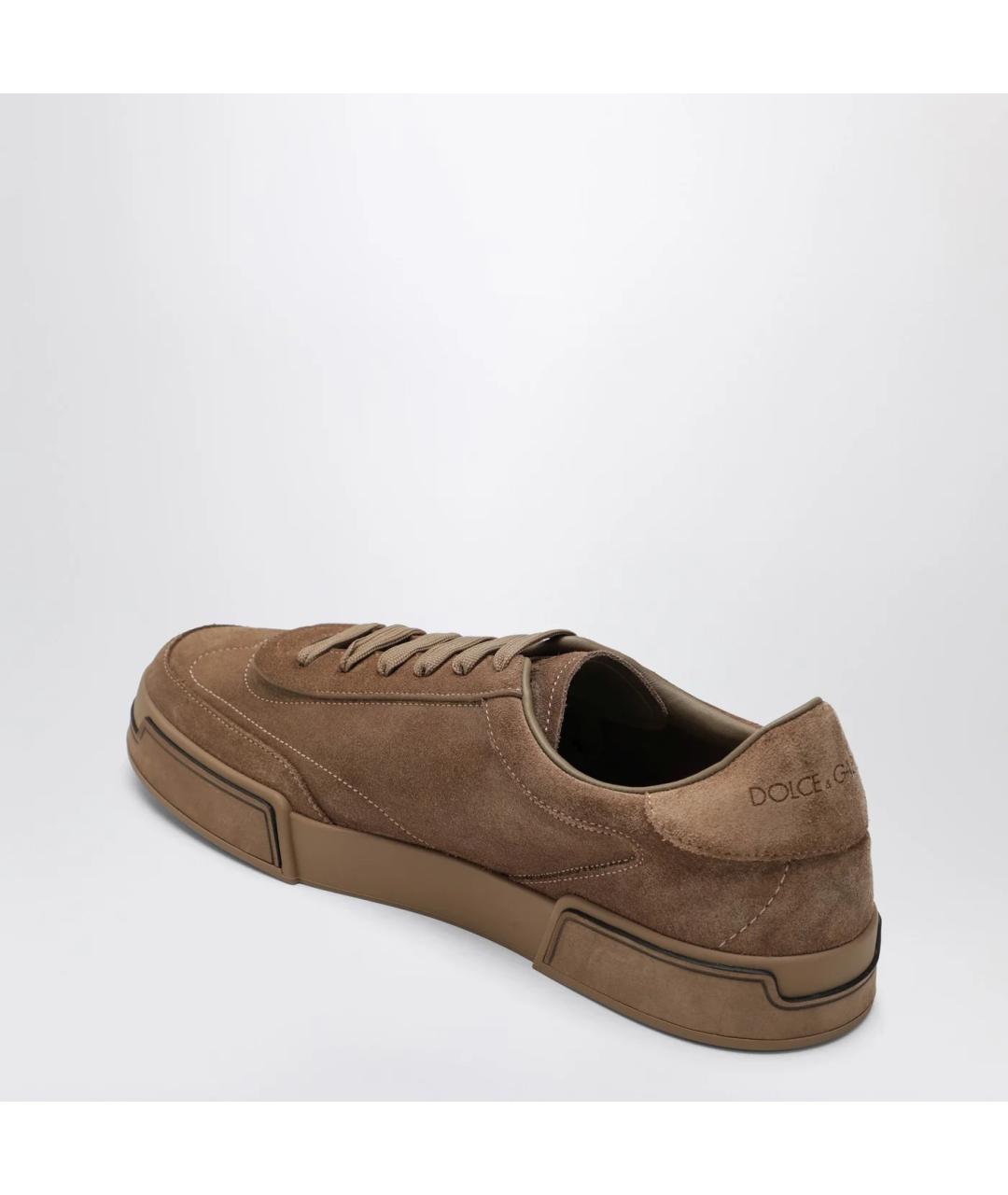 DOLCE&GABBANA Коричневые замшевые низкие кроссовки / кеды, фото 2