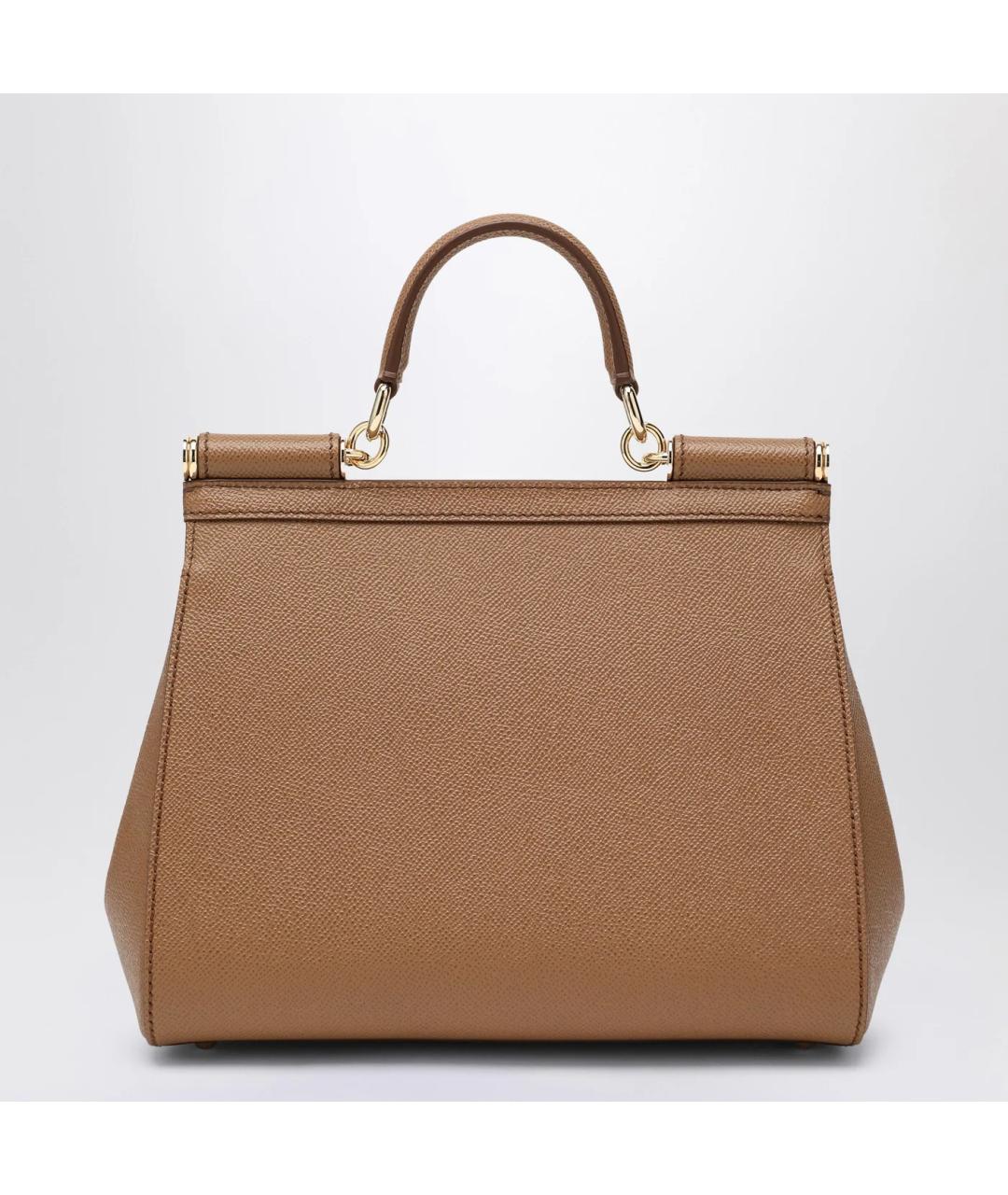 DOLCE&GABBANA Коричневая кожаная сумка тоут, фото 2