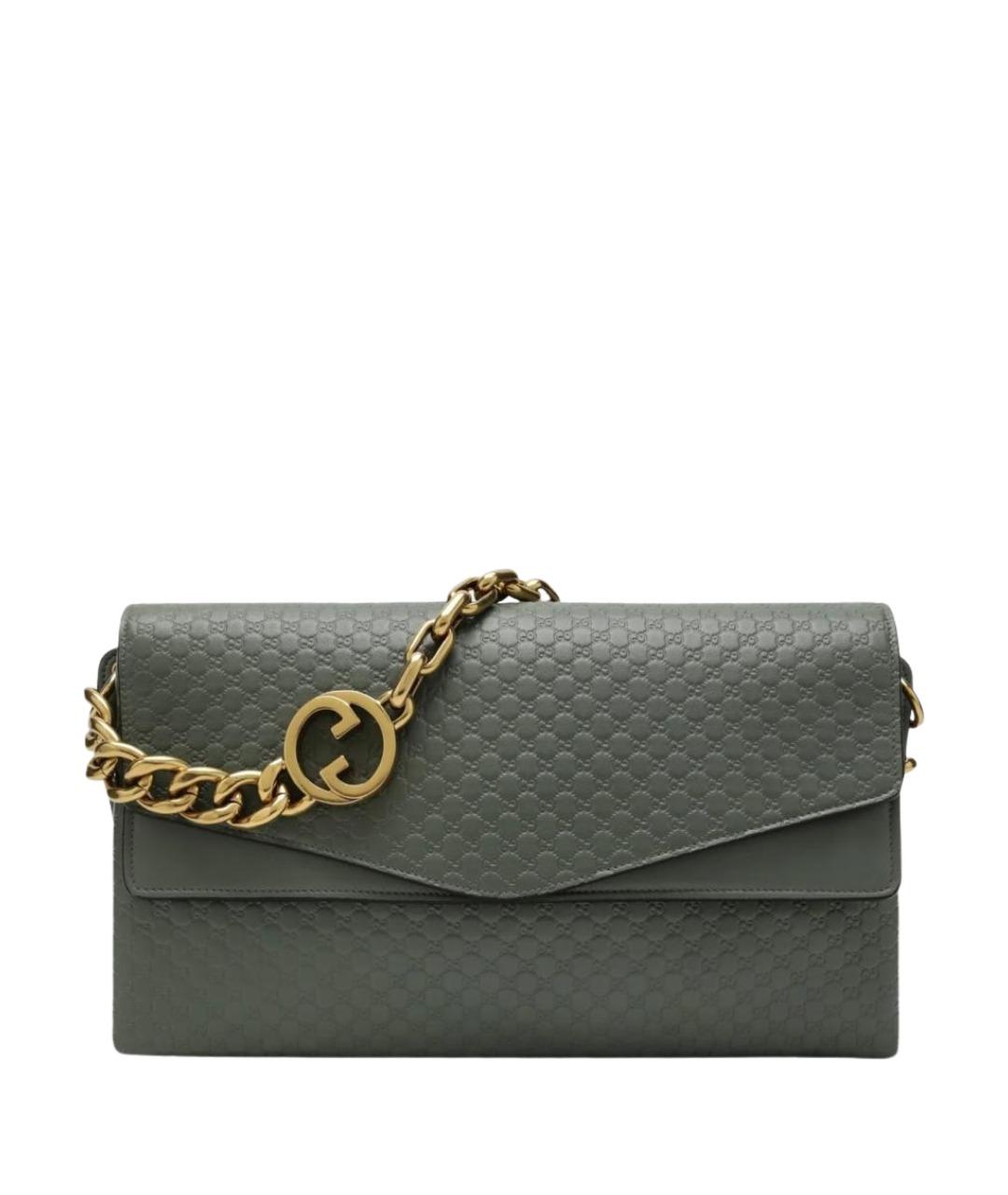 GUCCI Зеленая кожаная сумка через плечо, фото 1