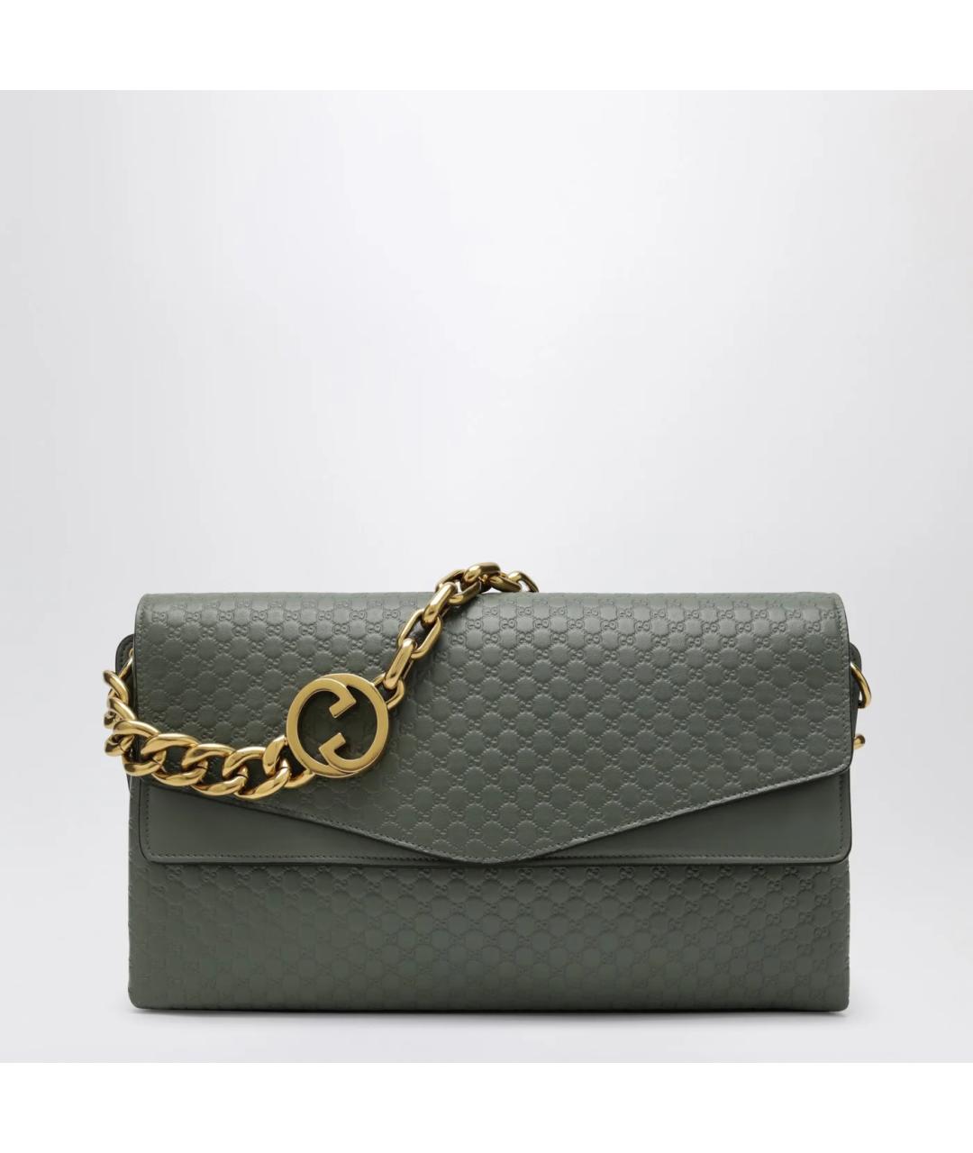 GUCCI Зеленая кожаная сумка через плечо, фото 3