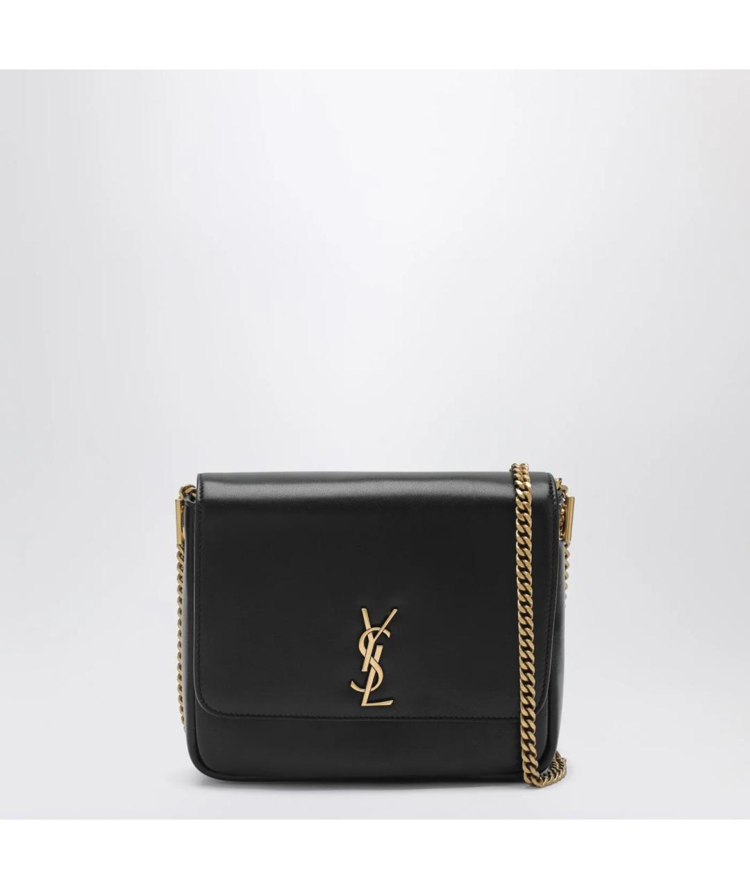 SAINT LAURENT Черная кожаная сумка через плечо, фото 3