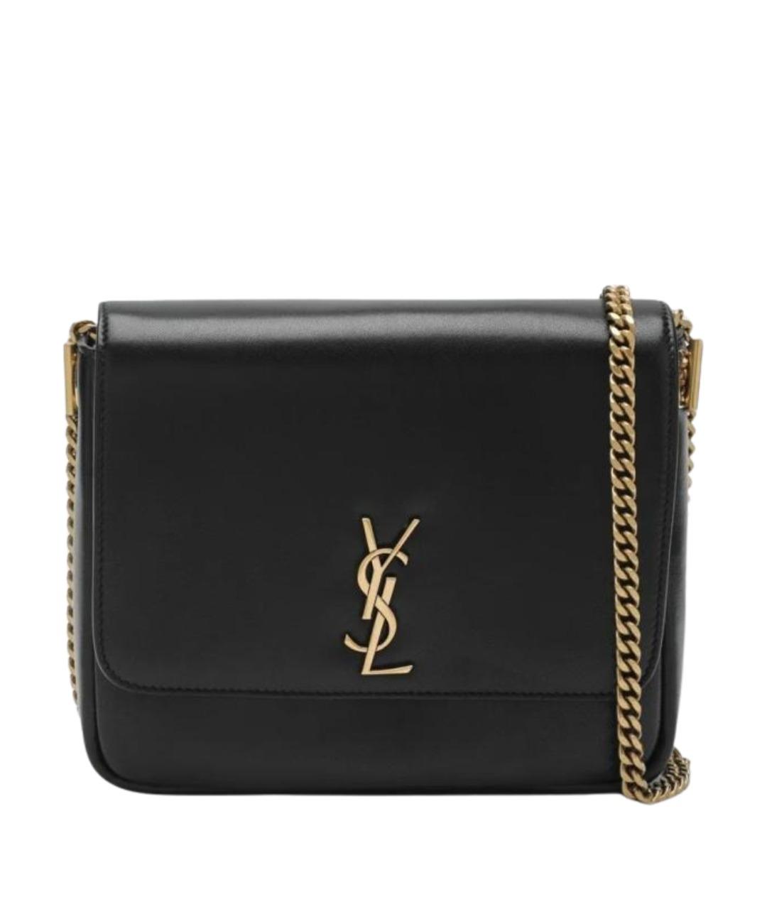 SAINT LAURENT Черная кожаная сумка через плечо, фото 1