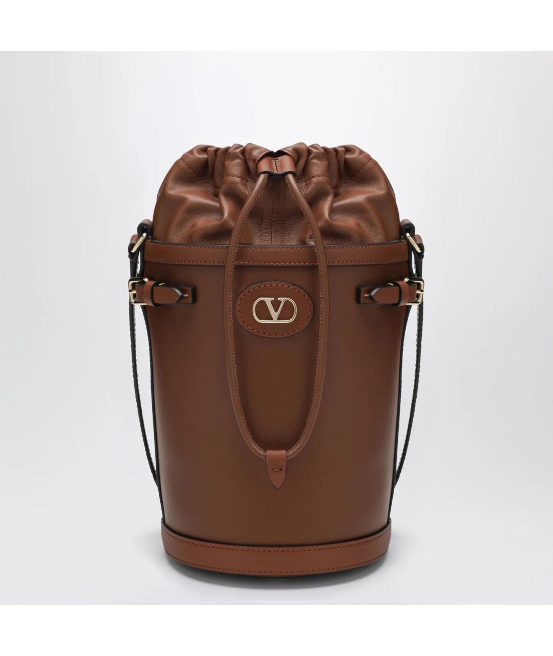 VALENTINO Коричневая кожаная сумка через плечо, фото 3