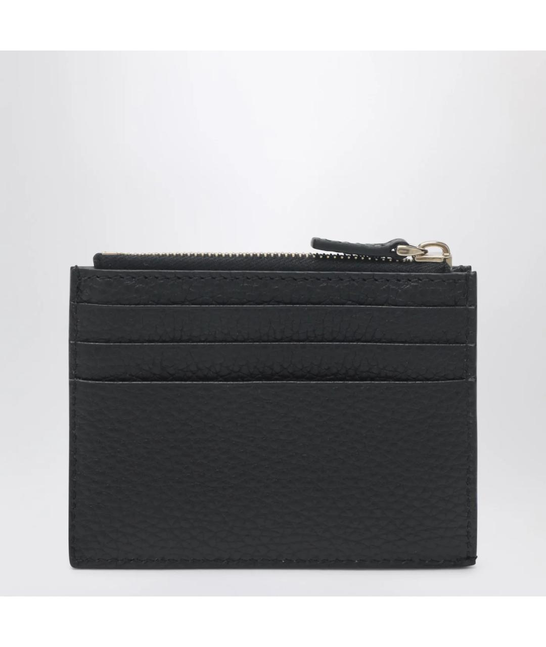 VALENTINO Черный кожаный кардхолдер, фото 2