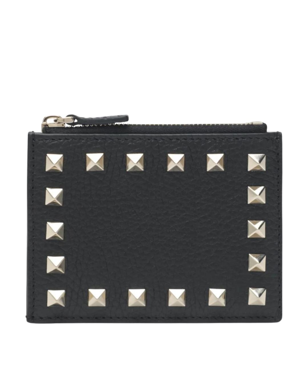 VALENTINO Черный кожаный кардхолдер, фото 1