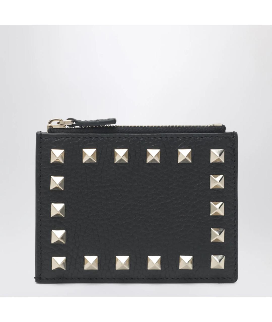 VALENTINO Черный кожаный кардхолдер, фото 3