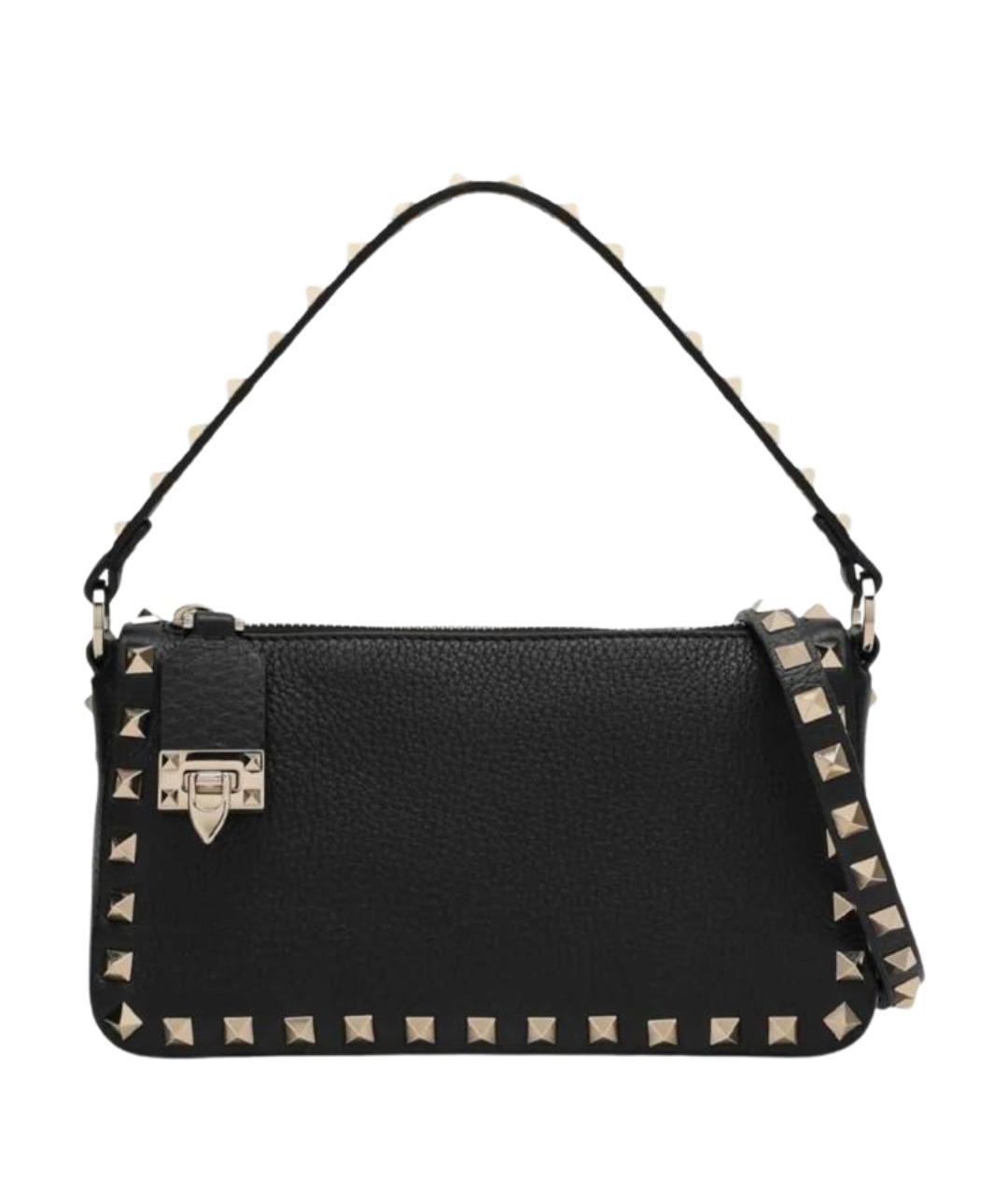 VALENTINO Черная кожаная сумка через плечо, фото 1