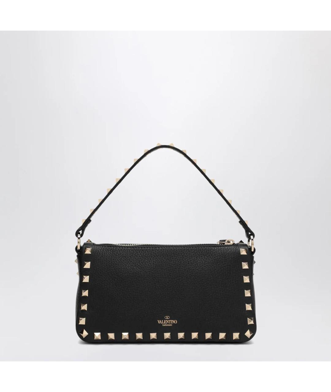 VALENTINO Черная кожаная сумка через плечо, фото 2