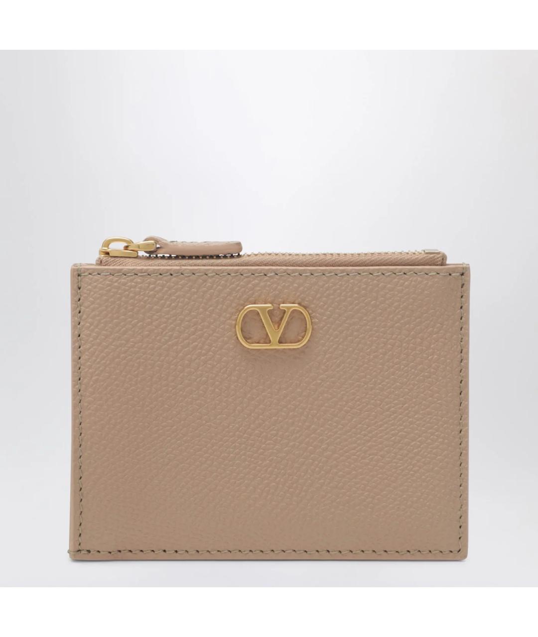 VALENTINO Розовый кожаный кошелек, фото 3