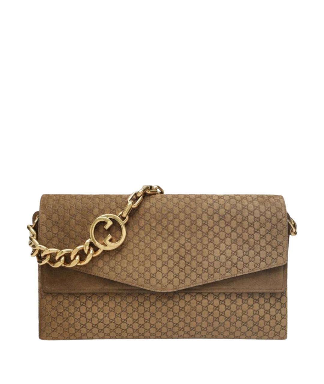 GUCCI Коричневая замшевая сумка через плечо, фото 1