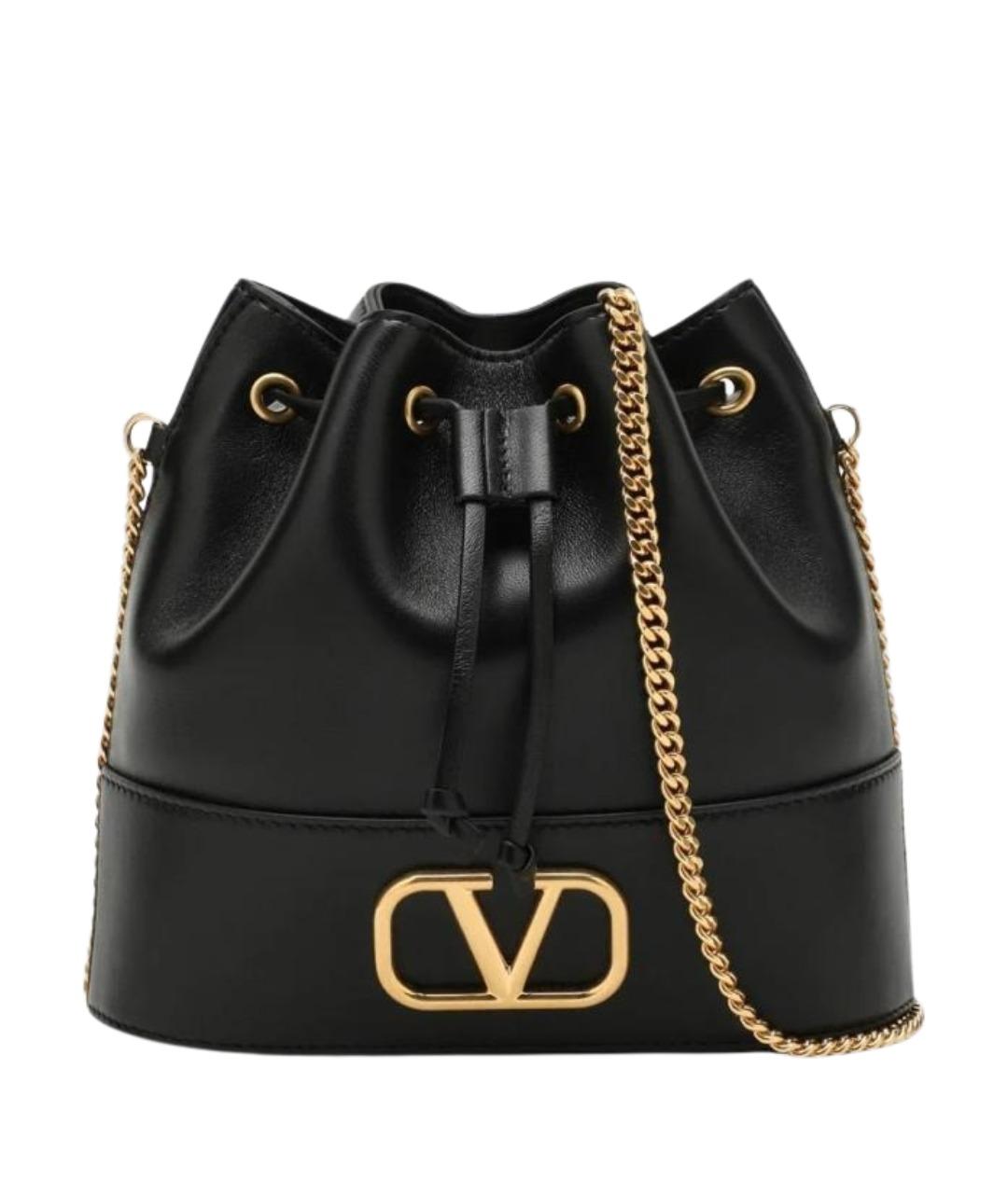 VALENTINO Черная кожаная сумка тоут, фото 1