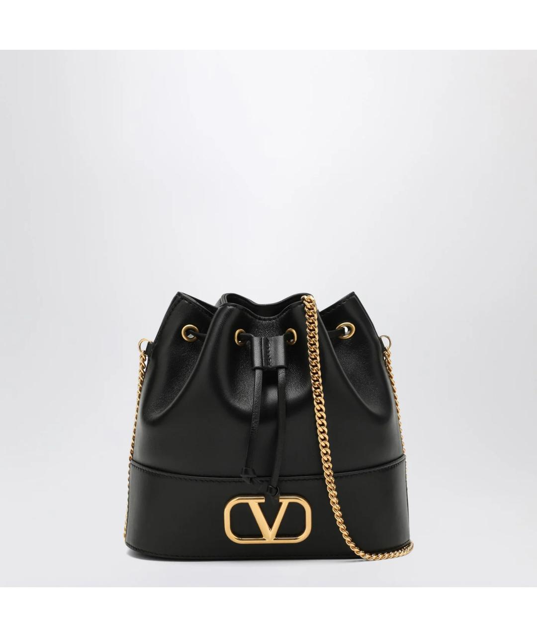 VALENTINO Черная кожаная сумка тоут, фото 3