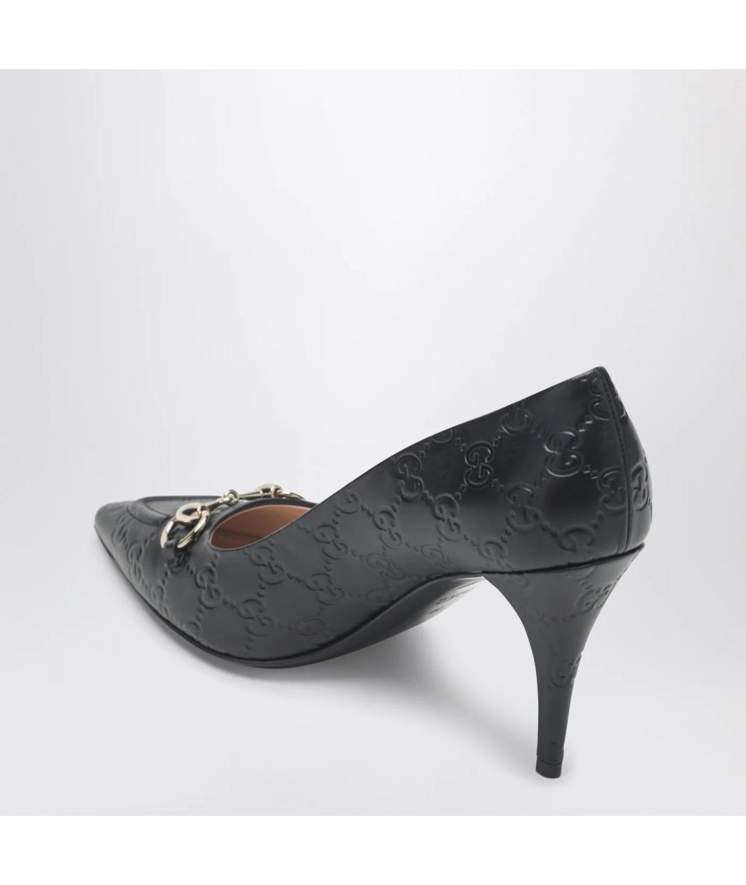 GUCCI Черные кожаные туфли, фото 2