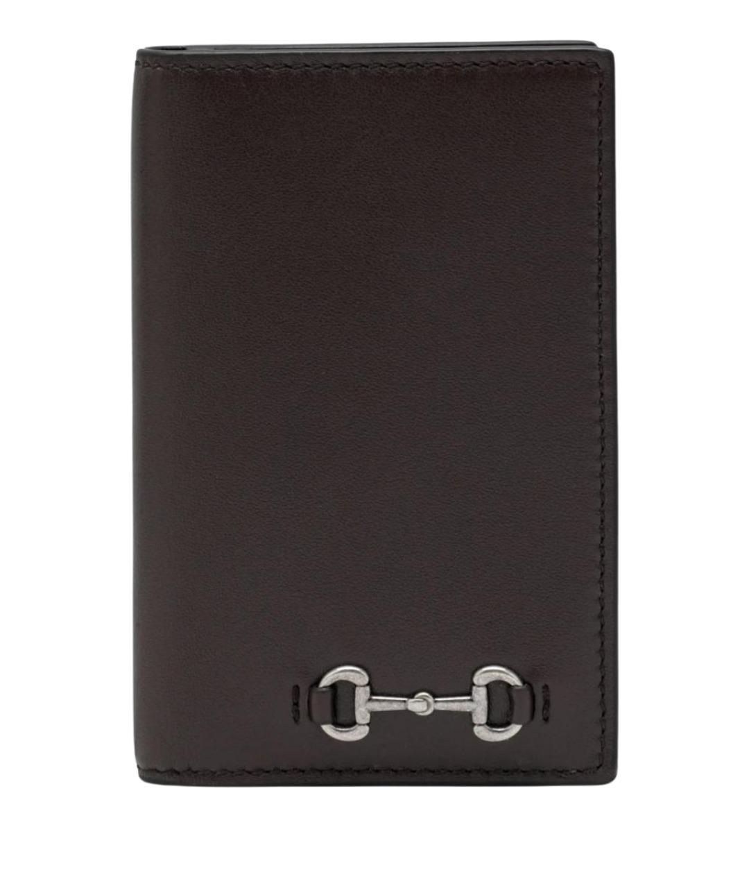 GUCCI Коричневый кожаный кардхолдер, фото 1