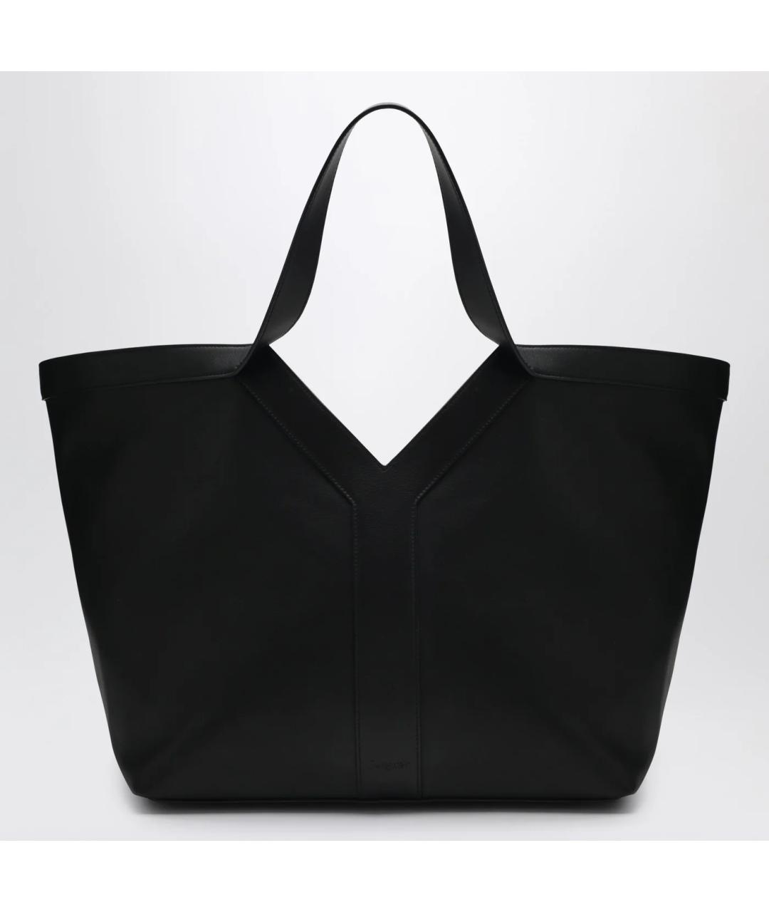 SAINT LAURENT Черная кожаная сумка тоут, фото 3