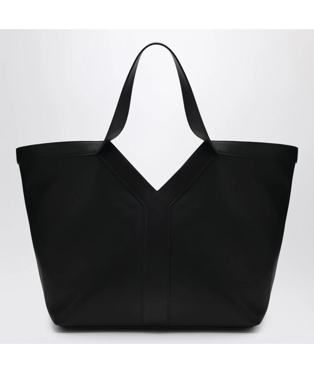 SAINT LAURENT Черная кожаная сумка тоут, фото 2