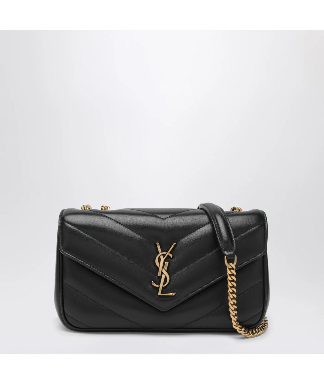 SAINT LAURENT Черная кожаная сумка через плечо, фото 3