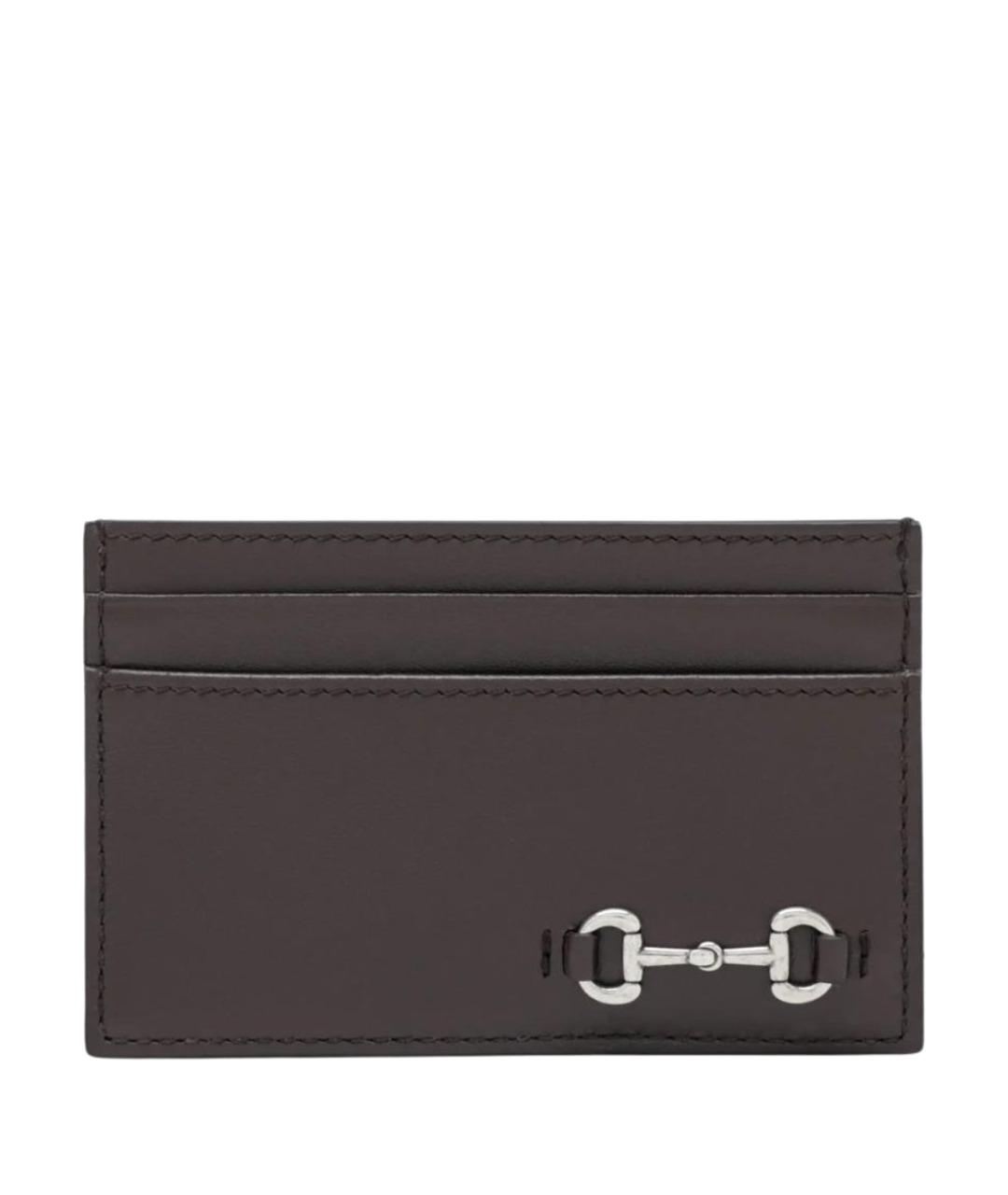 GUCCI Коричневый кожаный кардхолдер, фото 1