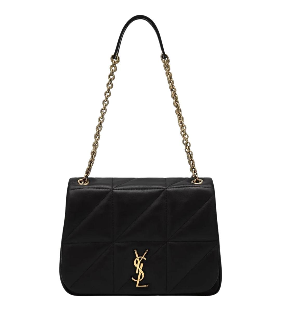 SAINT LAURENT Черная кожаная сумка через плечо, фото 1