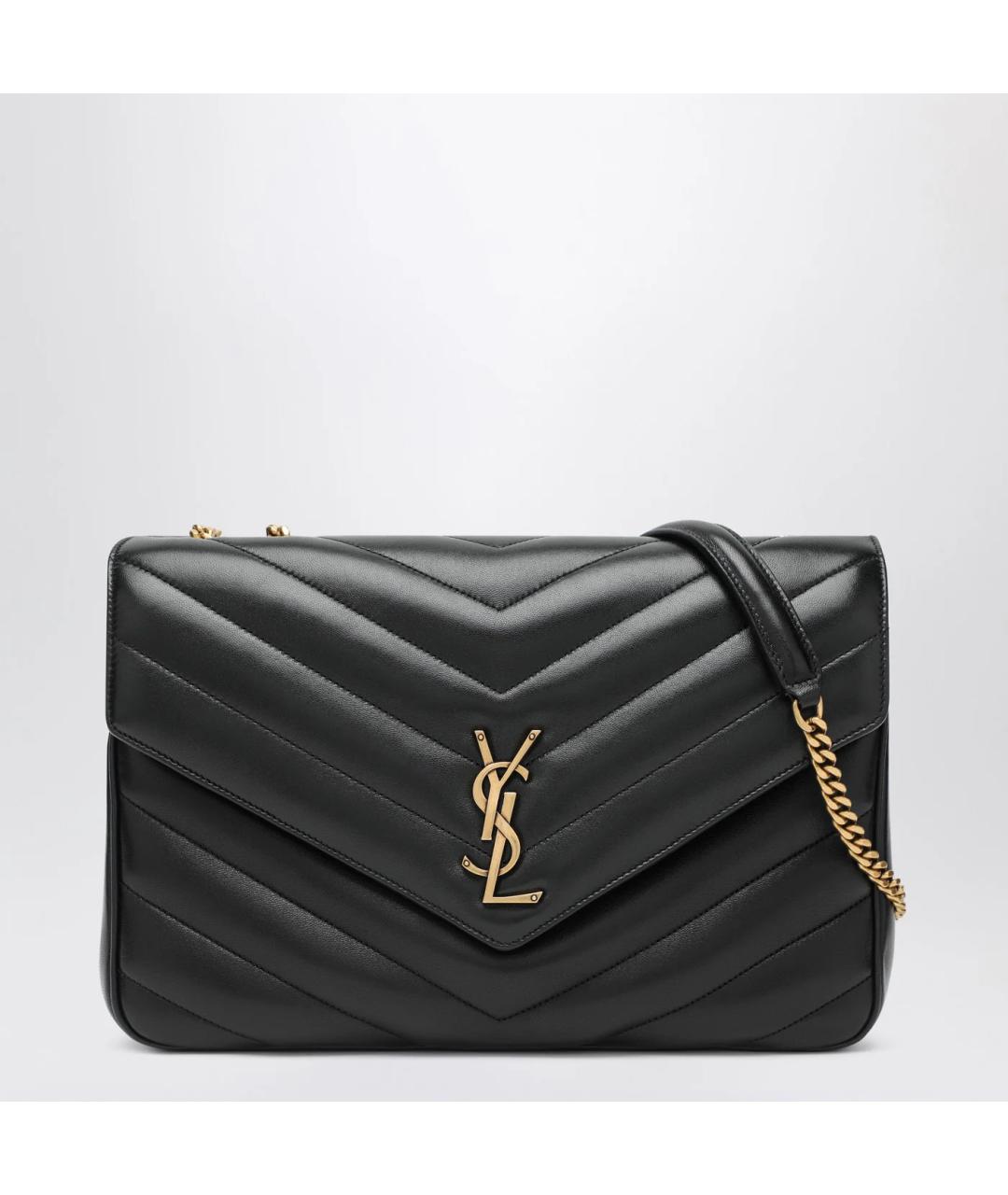 SAINT LAURENT Черная кожаная сумка через плечо, фото 3