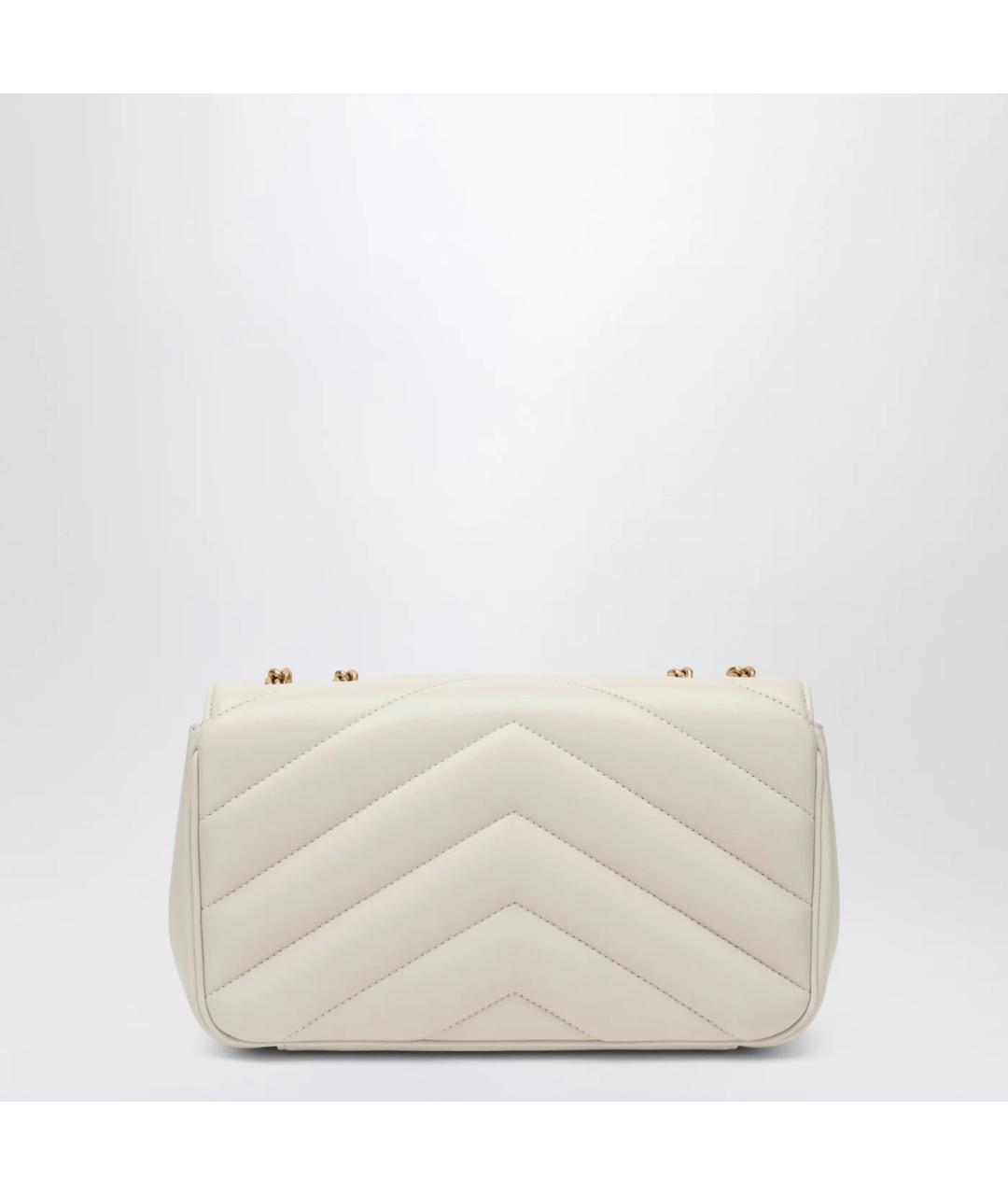 SAINT LAURENT Бежевая кожаная сумка через плечо, фото 2