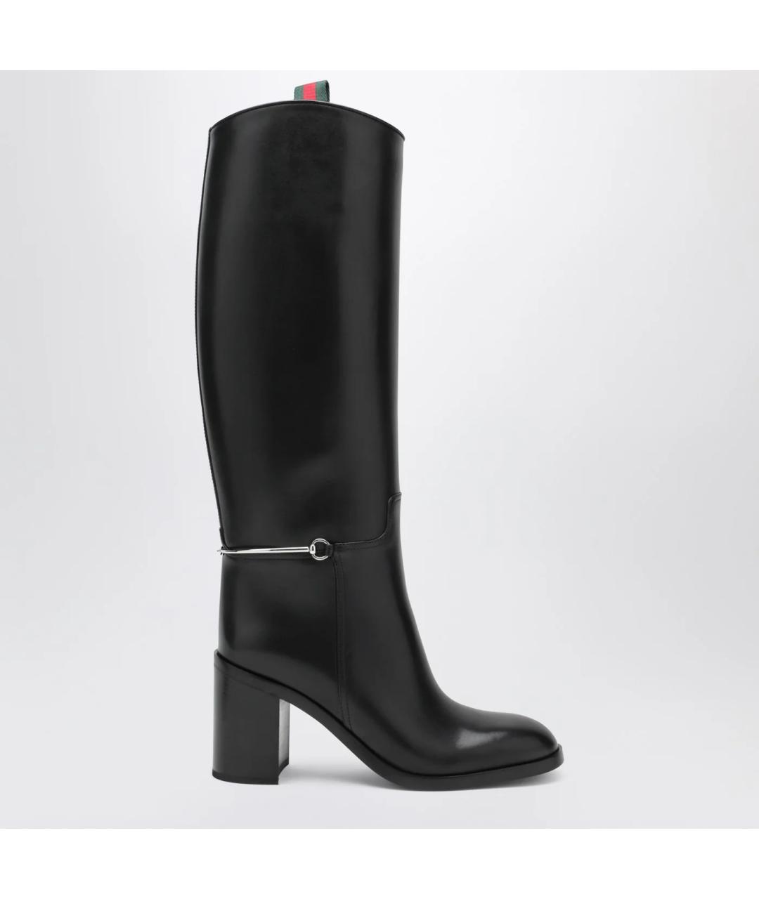 GUCCI Черные кожаные сапоги, фото 3