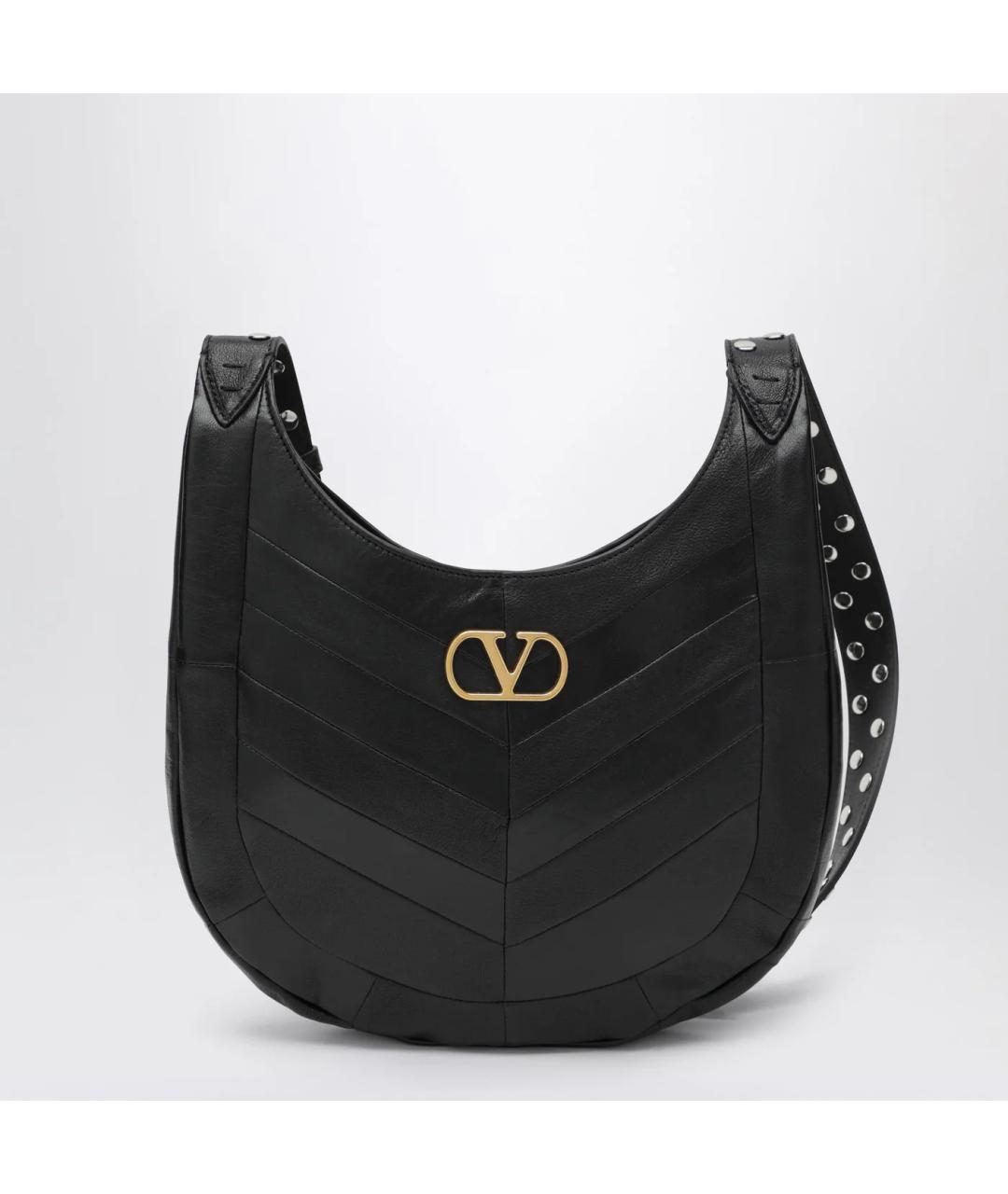 VALENTINO Черная кожаная сумка через плечо, фото 3
