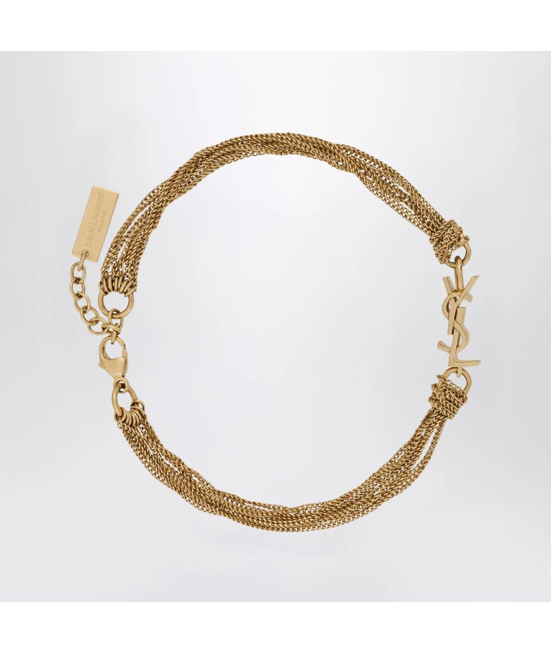 SAINT LAURENT Золотой металлический браслет, фото 3