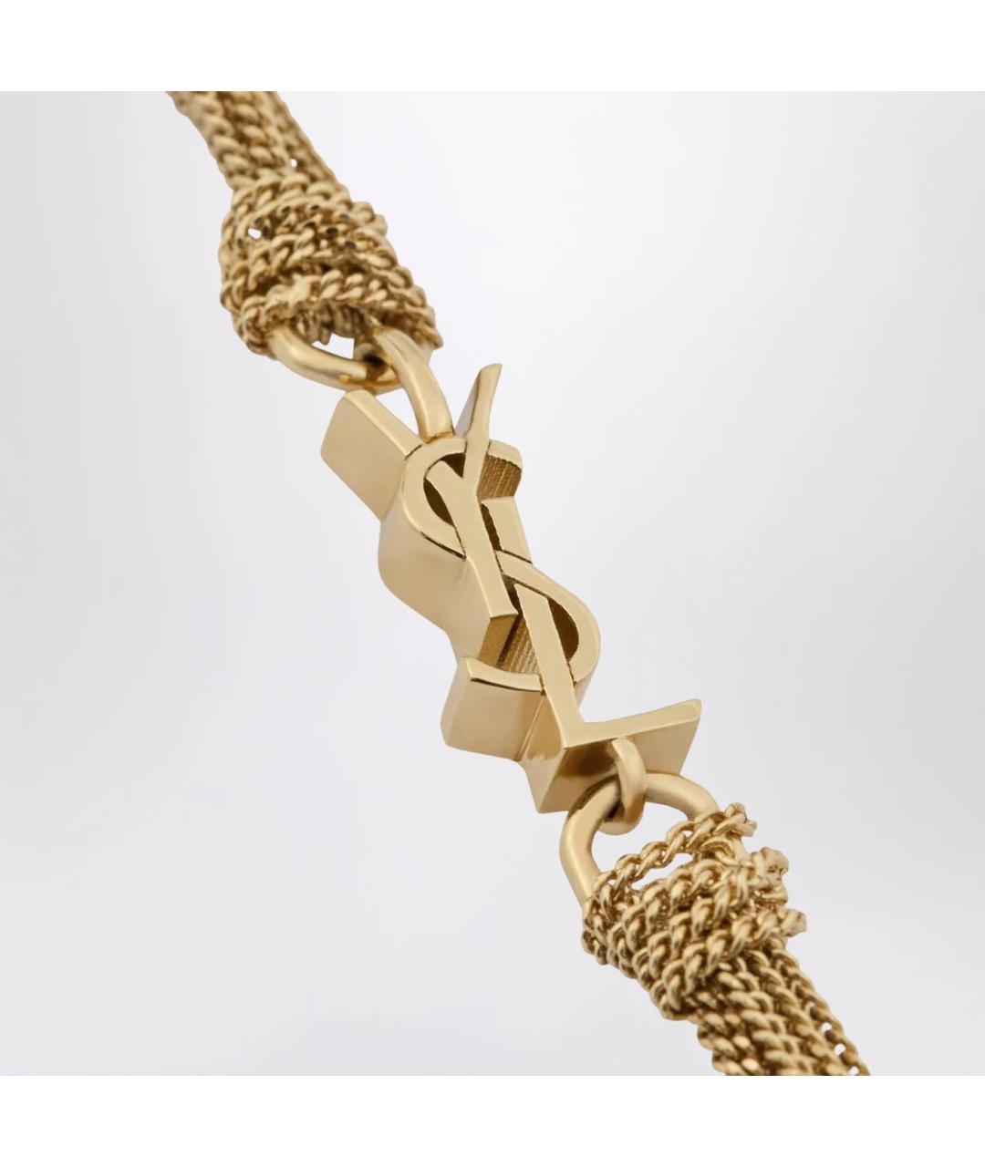 SAINT LAURENT Золотой металлический браслет, фото 2